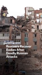 Rescuers Recover Bodies After Deadly Russian Attacks