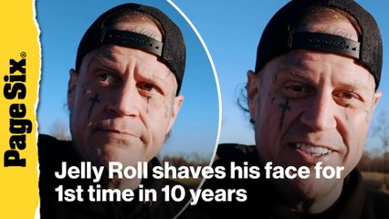 Slimmed-down Jelly Roll reveals dramatic new look after shaving his face for the first time in 10 years