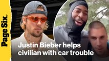 Watch Justin Bieber pull over to help civilian with car trouble