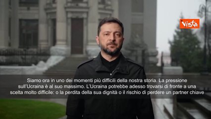 Piano di pace per l'Ucraina, Zelensky: Momento difficile, siamo a un bivio
