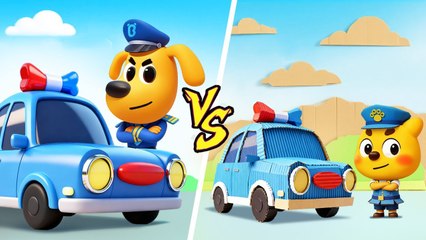 Real World VS Cardboard World - Fun Story - Police Cartoon