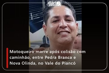Motoqueiro morre após colisão com caminhão, entre Pedra Branca e Nova Olinda, no Vale do Piancó