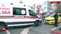 Fatih’te motosiklet ile taksi çarpıştı motosikletli yaralandı
