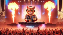 DJ Whiskers Dropped The Beat 😹🎵 #CatDJ #CoachellaHumor #FunnyAnimals #USAReels #comedytime