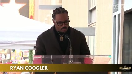 Ryan Coogler speaks in honor of Chadwock Boseman on the Hollywood Walk of Fame