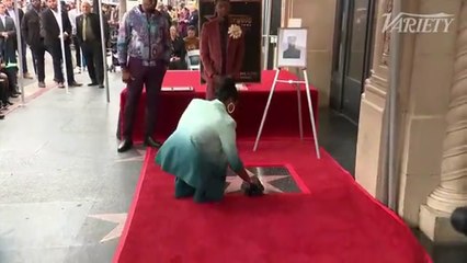 Chadwick Boseman's shoes are placed on his star on the Hollywood Walk of Fame