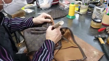 Process of Restoring OLD LOUIS VUITTON Bag. Korean Restoration Artisan.