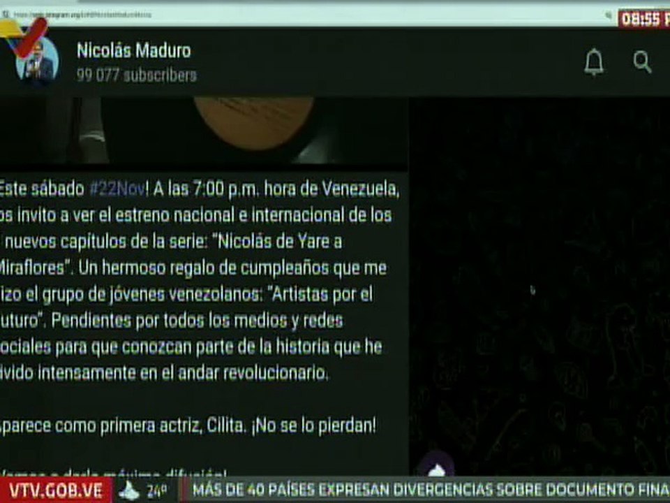 Presidente Maduro invita al pueblo a ver los nuevos capítulos de "Nicolás de Yare a Miraflores"