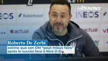 Nice-OM (1-5) : Il y a beaucoup de positif, mais on peut encore faire mieux", estime De Zerbi