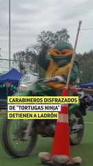 ¡De la ficción a la acción! Policías disfrazados de 'Tortugas Ninja' capturan a ladrón de autos