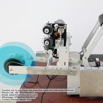 Introducing ZONESUN ZS-TB50DT Semi-automatic Round Jar Cosmetic Transparent Sticker Bottle Labeling Machine