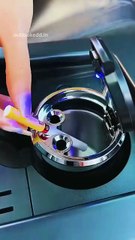 Car Ashtray with Blue LED Light 🚗✨ Easy Clean Stainless Design 🇺🇸