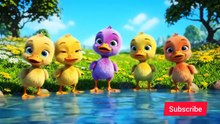 5 Little Ducks (color) _ Nursery Rhymes For kids _ English poem For Preschool