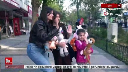 Siirt'te polislerin çocuklara uyguladığı sosyal deneyde renkli görüntüler oluştu
