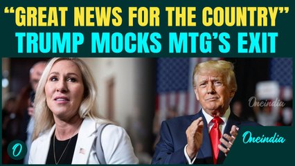 Trump MOCKS MTG’s Resignation: MTG Thrown Out After Trump-Epstein Chaos |  'Great News For Country'