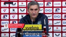 Ernesto Valverde : "Je ne sais pas quel accueil le Camp Nou va réserver à Nico Williams"