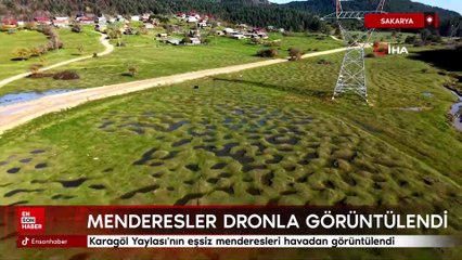 Sakarya Karagöl Yaylası'nın eşsiz menderesleri havadan görüntülendi