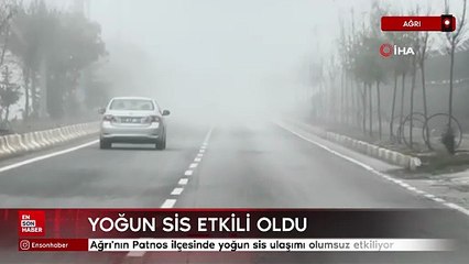 Ağrı'nın Patnos ilçesinde yoğun sis ulaşımı olumsuz etkiledi