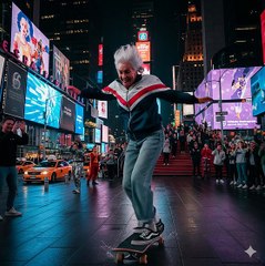 NYC Grandma Still Got Skills 😎🛹 #FunnyGrandma #Skateboarding #NYCHumor #ComedyGold #usareels