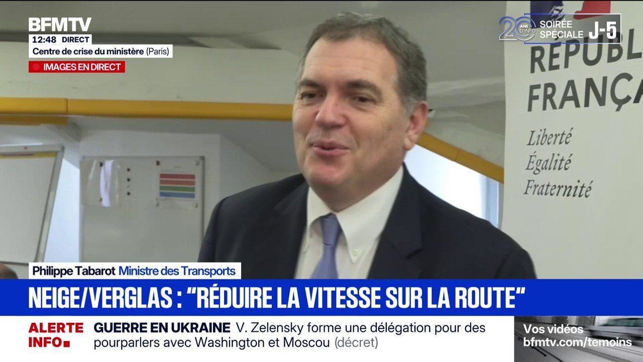 Neige-verglas: Philippe Tabarot, ministre des Transports, "appelle à la prudence"