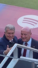 La emoción de Laporta en el estreno del nuevo Camp Nou