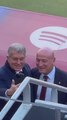 La emoción de Laporta en el estreno del nuevo Camp Nou