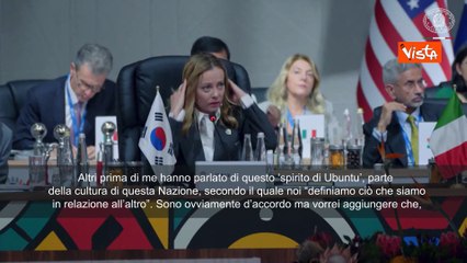 Meloni al G20: Lavorare con partner Usa e Ue per pace giusta in Ucraina