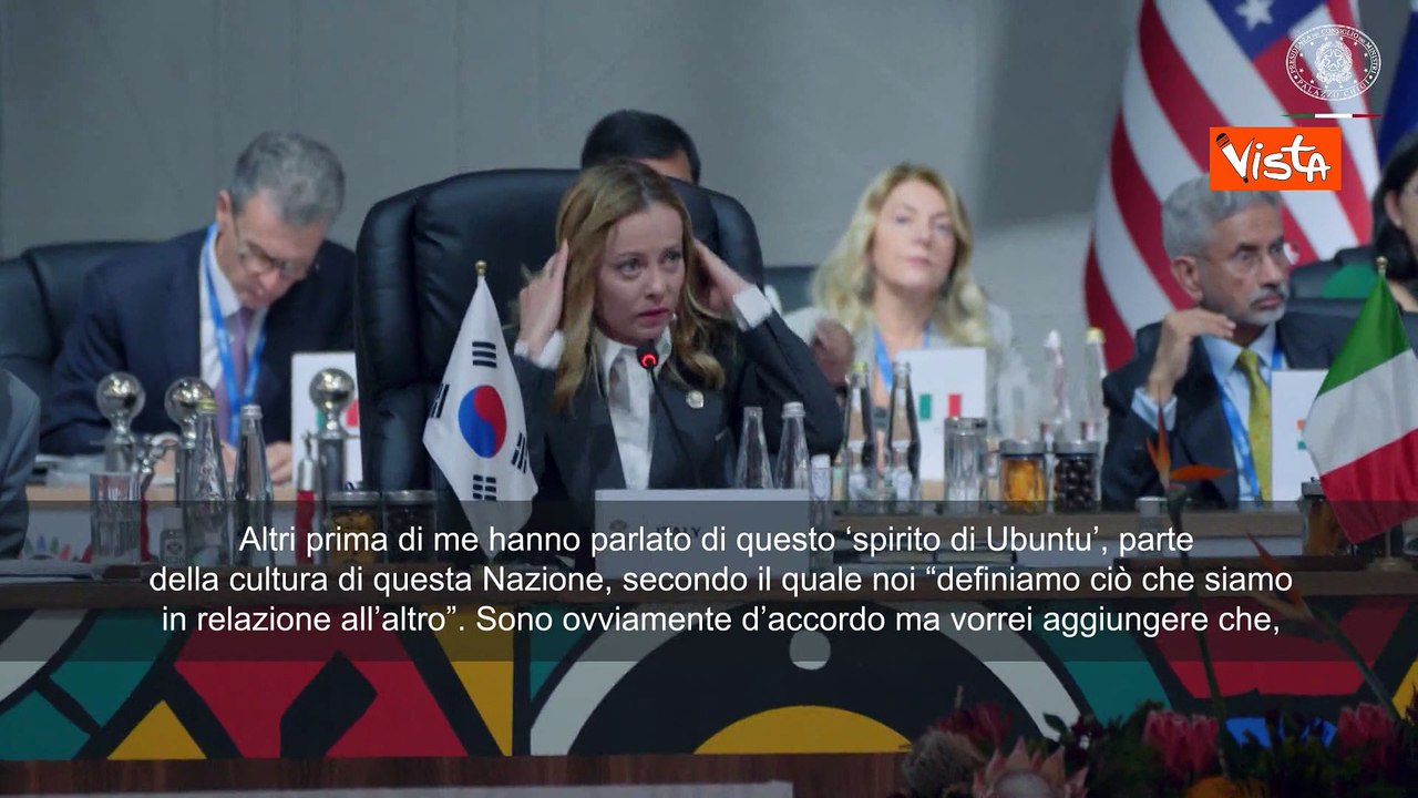 Meloni al G20: Lavorare con partner Usa e Ue per pace giusta in Ucraina