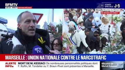 "Il y a un climat de terreur" selon Raphaël Glucksmann présent à la marche pour Mehdi Kessaci