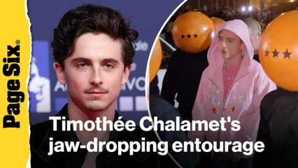 See Timothée Chalamet's jaw-dropping entourage for 'Marty Supreme' event