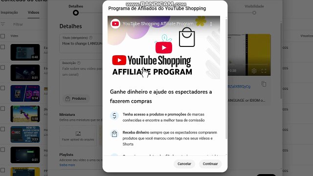 Como habilitar VENDA de PRODUTOS no YouTube e ganhar comissões com as vendas