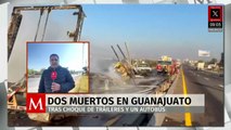 Choque entre tráileres y autobús en Guanajuato deja 3 muertos