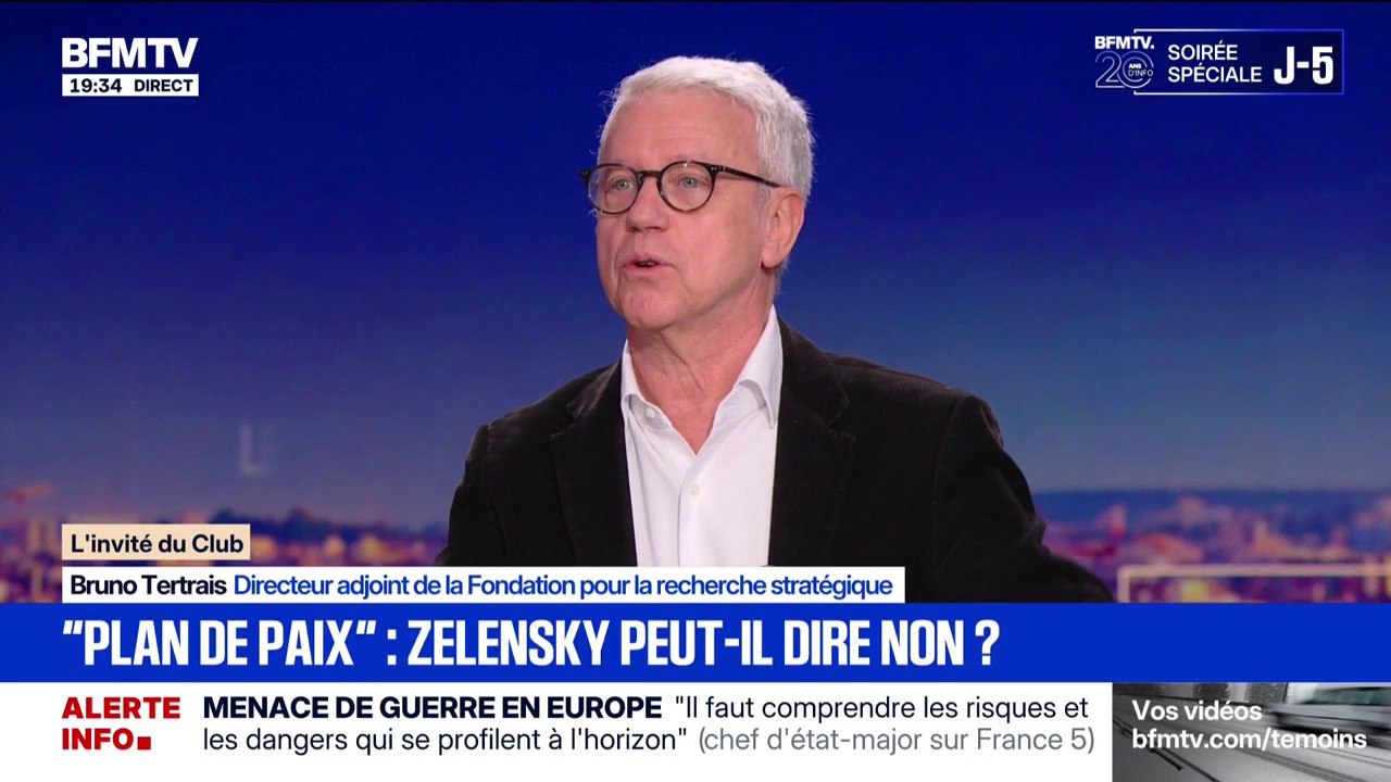 "Plan de paix" pour l'Ukraine:  "Vladimir Poutine ne renoncera jamais à conquérir l'Ukraine", observe Bruno Tertrais, directeur adjoint de la Fondation pour la recherche stratégique