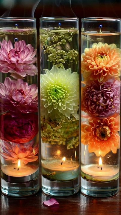 Floating Candle Ideas | Aesthetic Water Candle DIY, Romantic Decor, Easy Home Styling Inspiration #floatingcandle #watercandleDIY #candledecor #aestheticdecor #DIYcandle #homedecorideas #romanticdecor #centrepiecedecor #craft Reacts | DIY videos | crafts