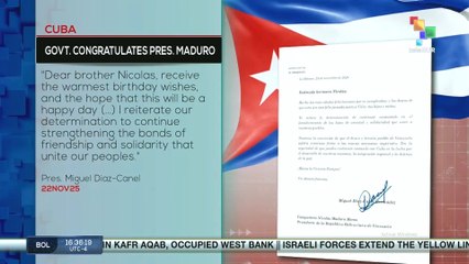 Cuba, govt. congratules pres. Maduro