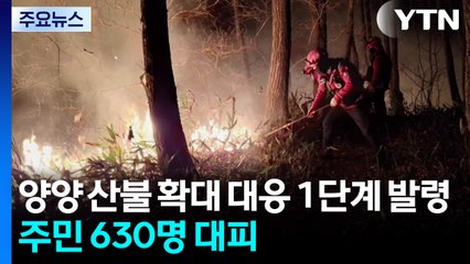 양양 산불 확대 대응 1단계 발령...주민 630명 대피 / YTN