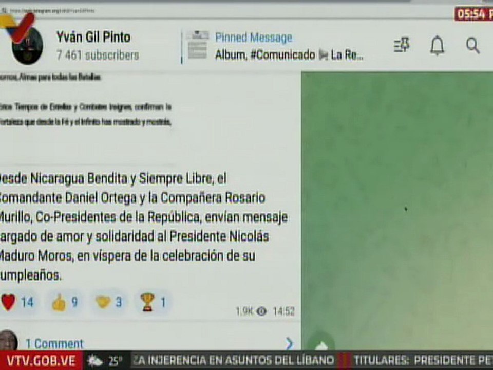 Presidente de Nicaragua envía sus más profundas bendiciones al presidente Maduro por su cumpleaños