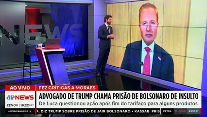 Exclusivo: Advogado de Trump chama prisão de Bolsonaro de demonstração de poder