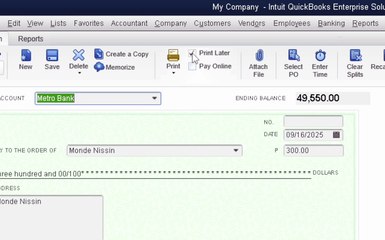 24. Enabling Write Check numbering for transactions