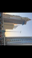 Aerial stunt paramotors above runners