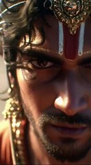 युद्धभूमि से ठीक पहले. सूर्य ढल रहा है. कर्ण अपने रथ के पास खड़ा है. कृष्ण उसकी ओर बढ़ते हैं