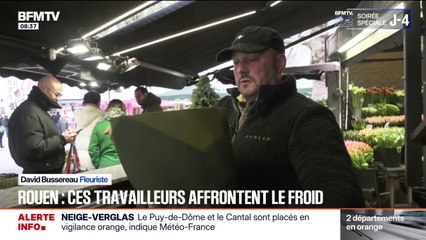 Commerçants, livreurs... À Rouen, ces travailleurs affrontent le froid