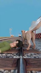 Dog Dragged Her Off The Tracks 😰_2K