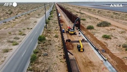 I lavori di costruzione del muro secondario al confine tra Messico e Stati Uniti