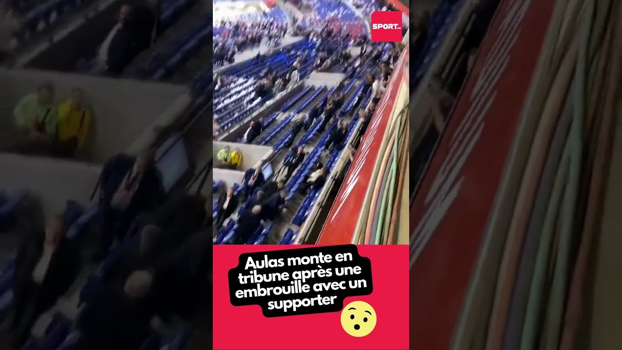 Aulas monte en tribune après une embrouille avec un supporter #mdr #football #foryou #sports #ol