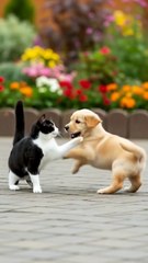 cat and dog really shorts #cat #cute #entertaininganimals #shorts  #funniestvideo