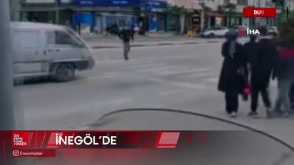 Bursa’da motosiklet kazası kask kamerasına yansıdı