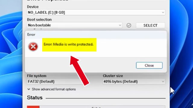 Rufus error media is write protected - Error USB Solved