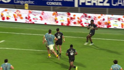 TOP 14 - Essai de Alexandre BECOGNEE (MHR) - USA Perpignan - Montpellier Hérault Rugby