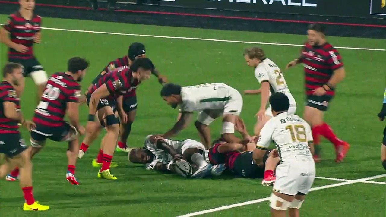 TOP 14 - Essai de Ru-Hann GREYLING (USM) - US Montauban - Stade Toulousain